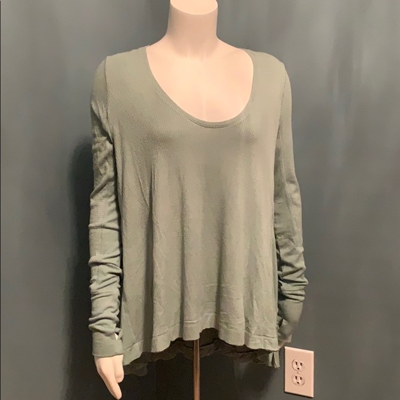 We the Free Malibu Mint Green Thermal Shirt Small - Picture 3 of 7